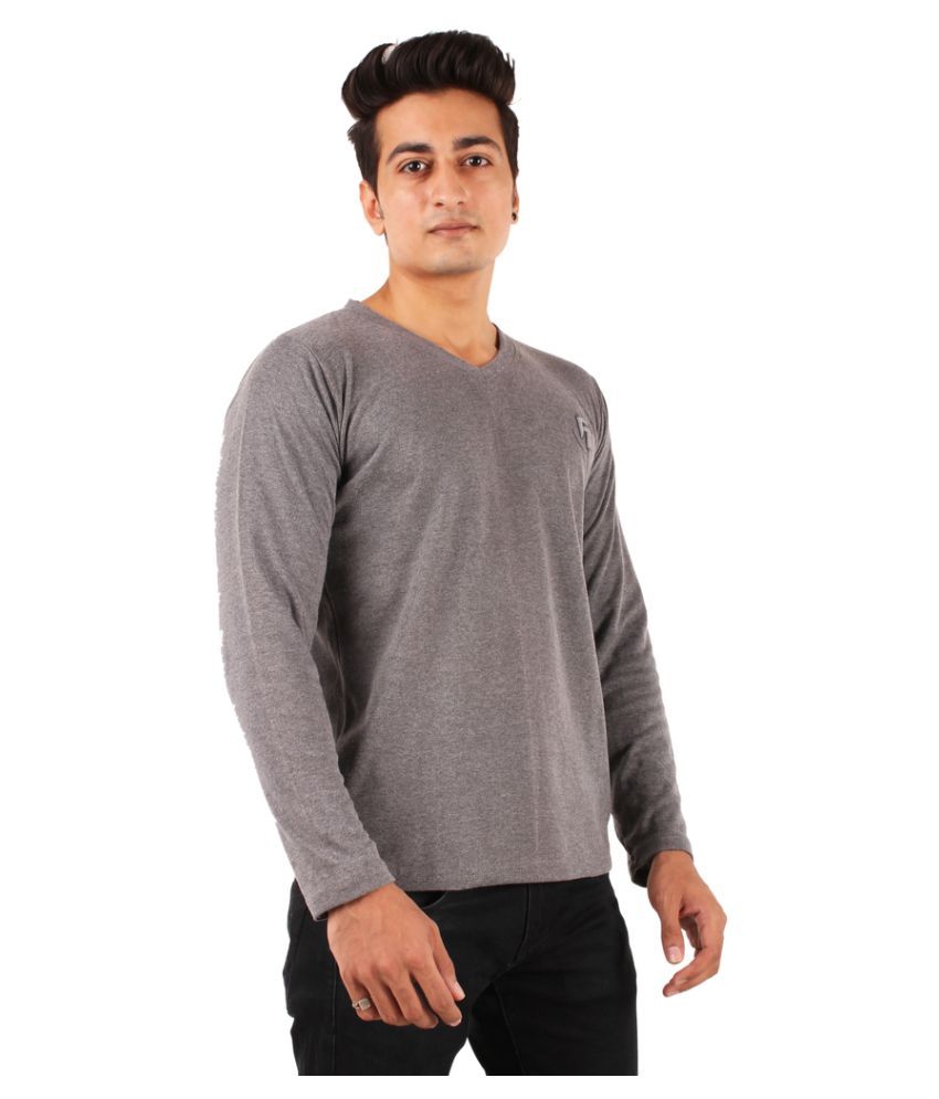 mens grey v neck t shirts