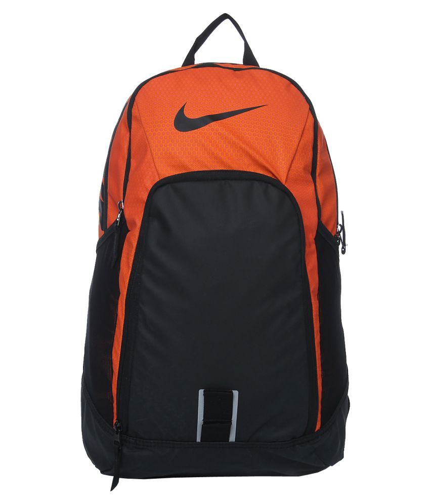 orange and black nike backpack