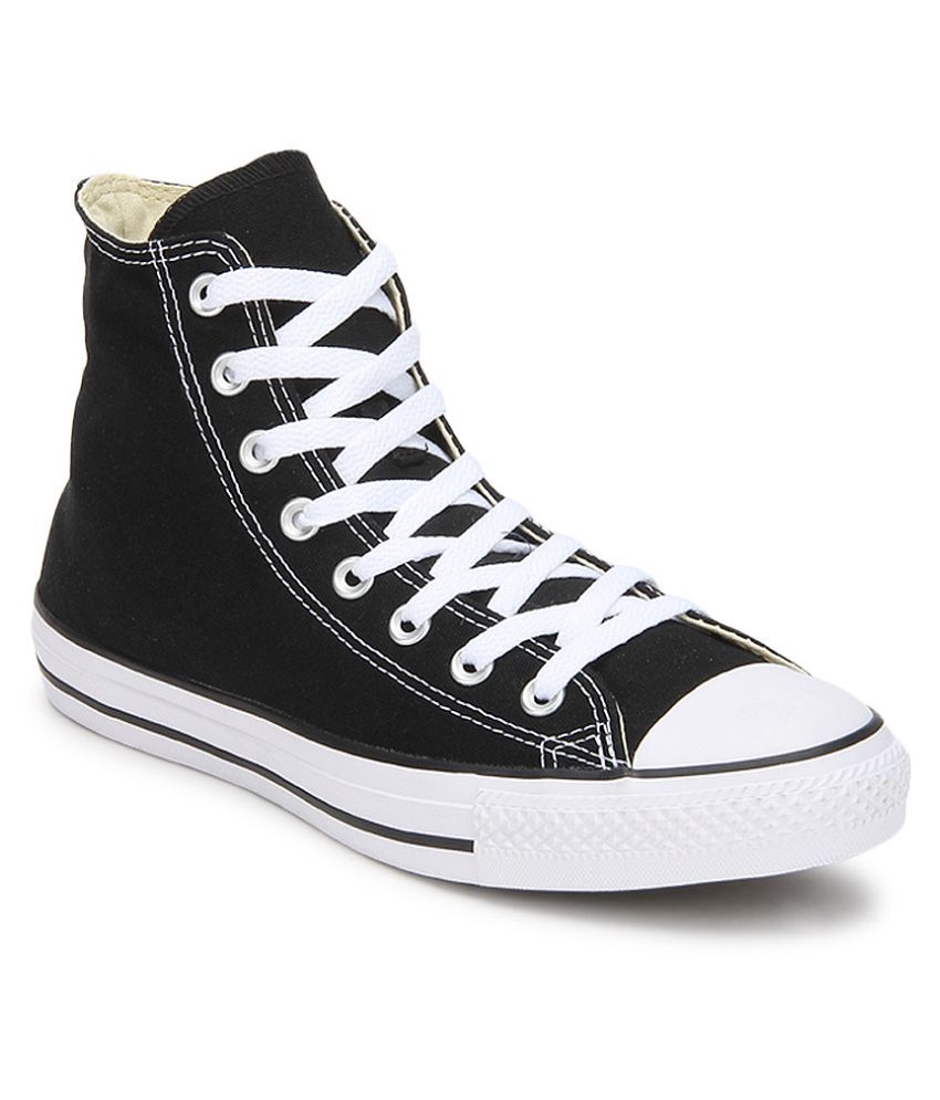 converse high ankle black shoes