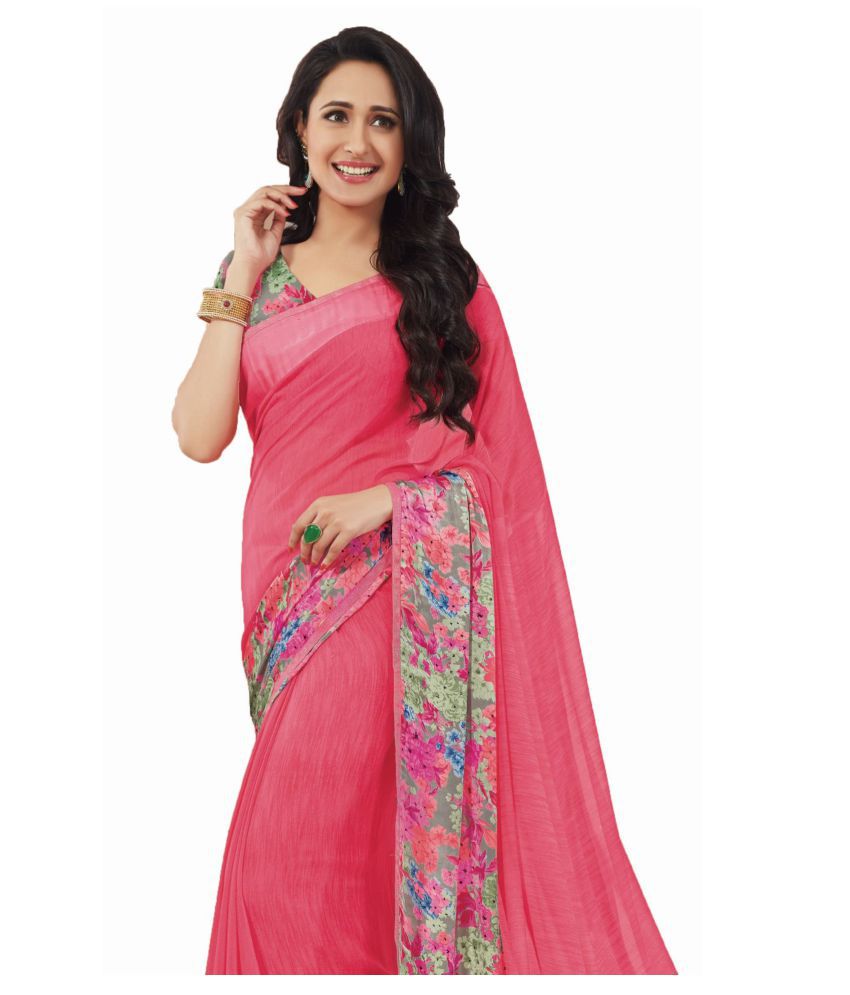 Sudarshan Silks Pink Synthetic Saree - Buy Sudarshan Silks Pink ...