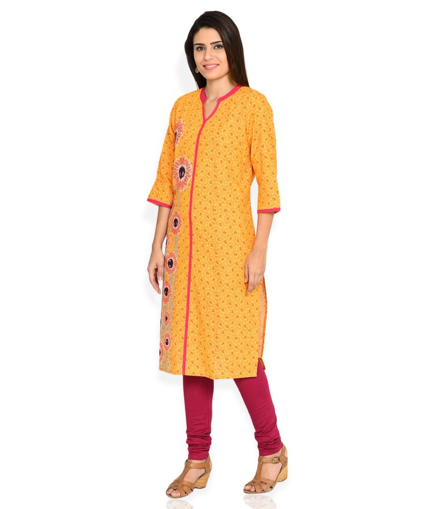 yellow kurtis online
