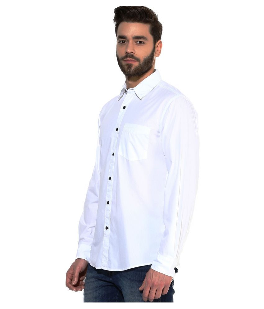First Row White Casuals Slim Fit Shirt - Buy First Row White Casuals