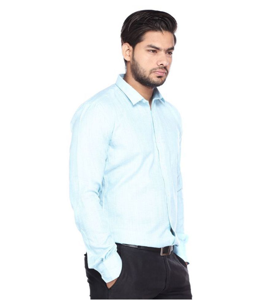 Vishal Mega Mart Blue Formal Regular Fit Shirt Buy Vishal Mega Mart