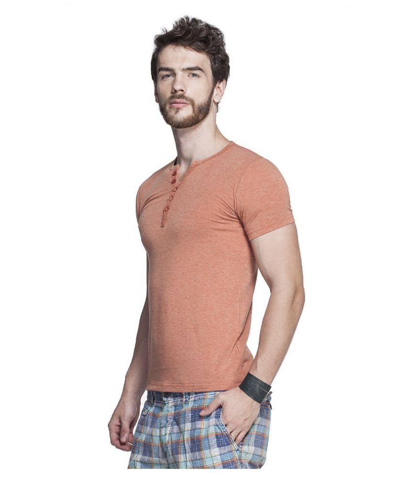Tinted Orange Henley TShirt Buy Tinted Orange Henley TShirt Online