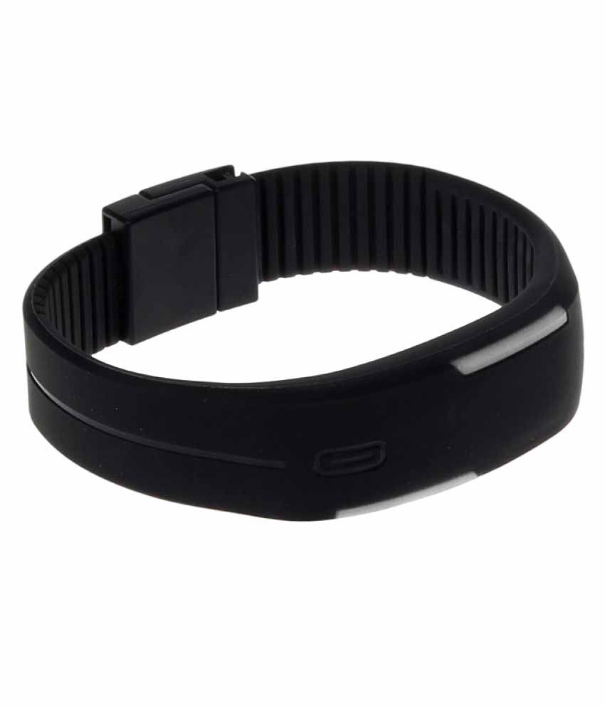smc black digital led watch
