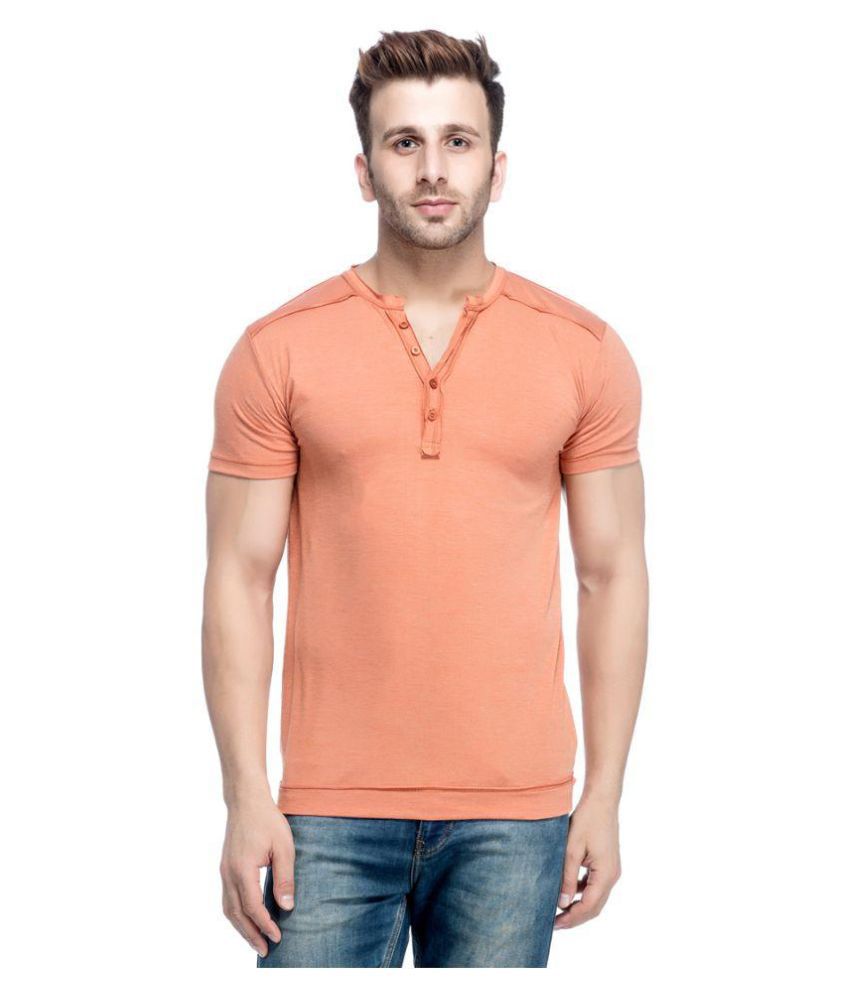 Tinted Orange Henley T-Shirt - Buy Tinted Orange Henley T-Shirt Online ...