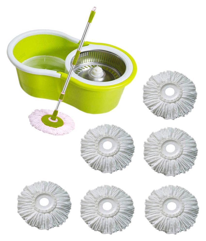 Eco Shopee 360 Rotating Floor Single Bucket Mop Cleaning Mop 6 Refill