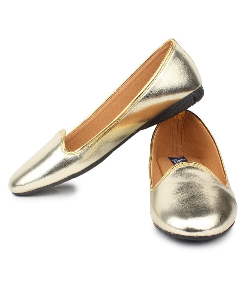 Sindhi Footwear Gold Ballerinas Price in India- Buy Sindhi Footwear ...