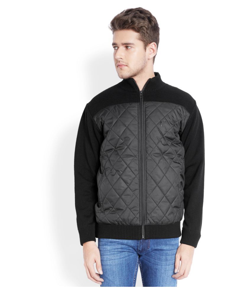 black polyester casual jacket