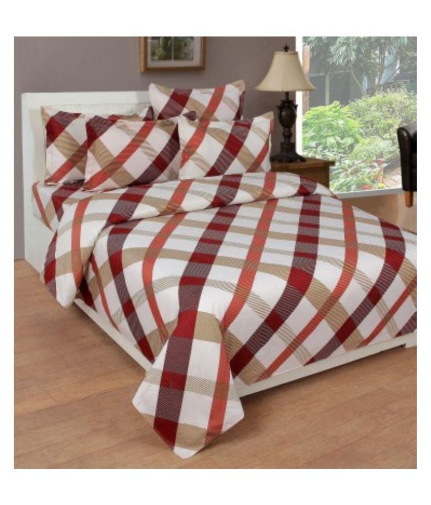 Like Crazy Double Cotton Checks Bed Sheet Buy Like Crazy Double