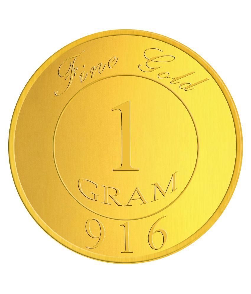 Atjewel 1 Gram 916 Gold Coin Buy Atjewel 1 Gram 916 Gold Coin Online 