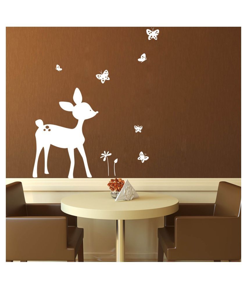     			Decor Villa Deer Paly With Butterfly PVC Wall Stickers