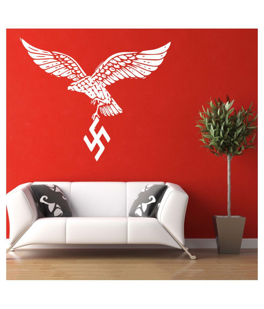     			Decor Villa Eagle with Swastik PVC Wall Stickers
