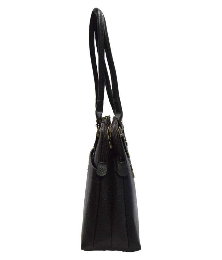 Moochies Black Pure Leather Shoulder Bag - Buy Moochies Black Pure ...