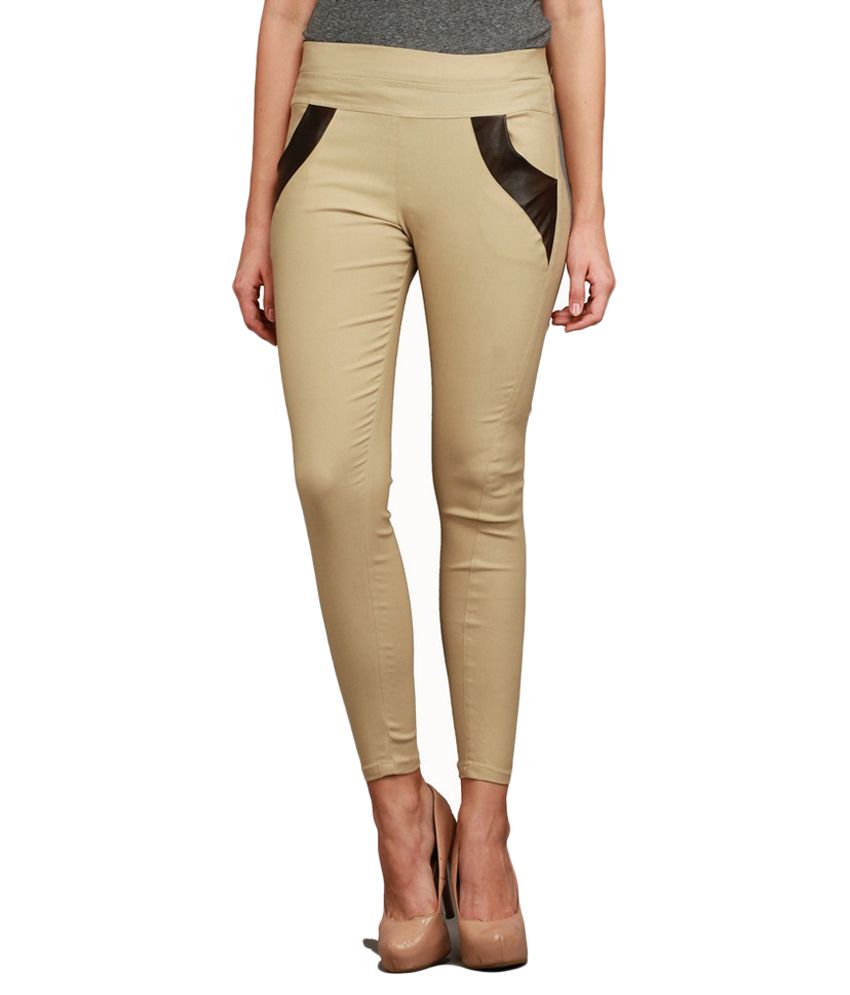 Buy Sritika Beige Cotton Lycra Jeggings Online at Best Prices in India - Snapdeal