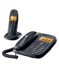 Motorola Combo cl 101 i black Cordless Landline Phone ( Black )