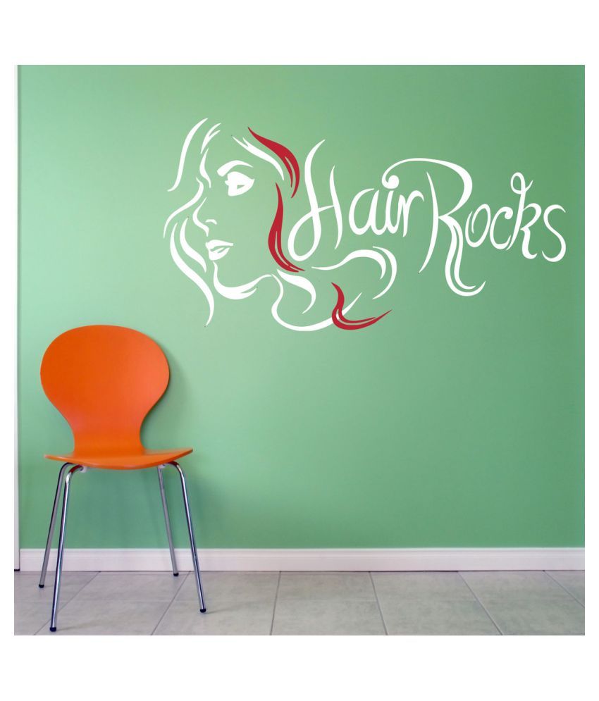     			Decor Villa Girl Hair Rocks PVC Wall Stickers