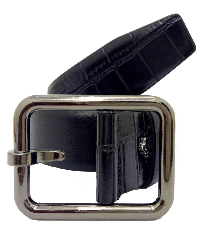 Kalewensen Black Faux Leather Casual Belts: Buy Online At Low Price In ...