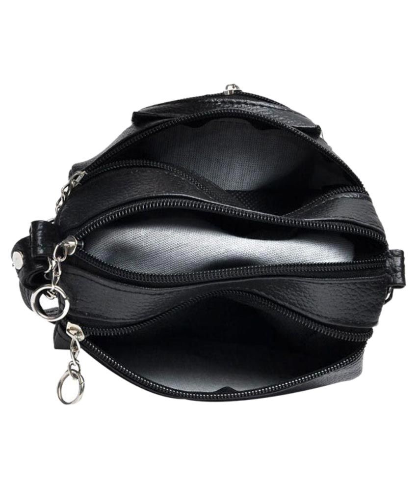 Hawai Black Faux Leather Sling Bag - Buy Hawai Black Faux Leather Sling Bag Online at Best ...
