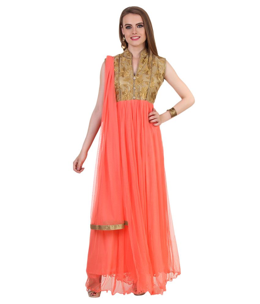     			Fasense Net Kurti With Churidar - Stitched Suit