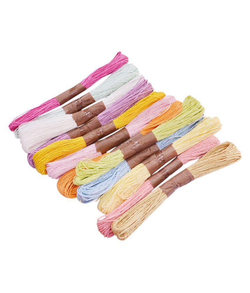     			Saamarth Impex Colorful Paper Rope Threads - Set of 12