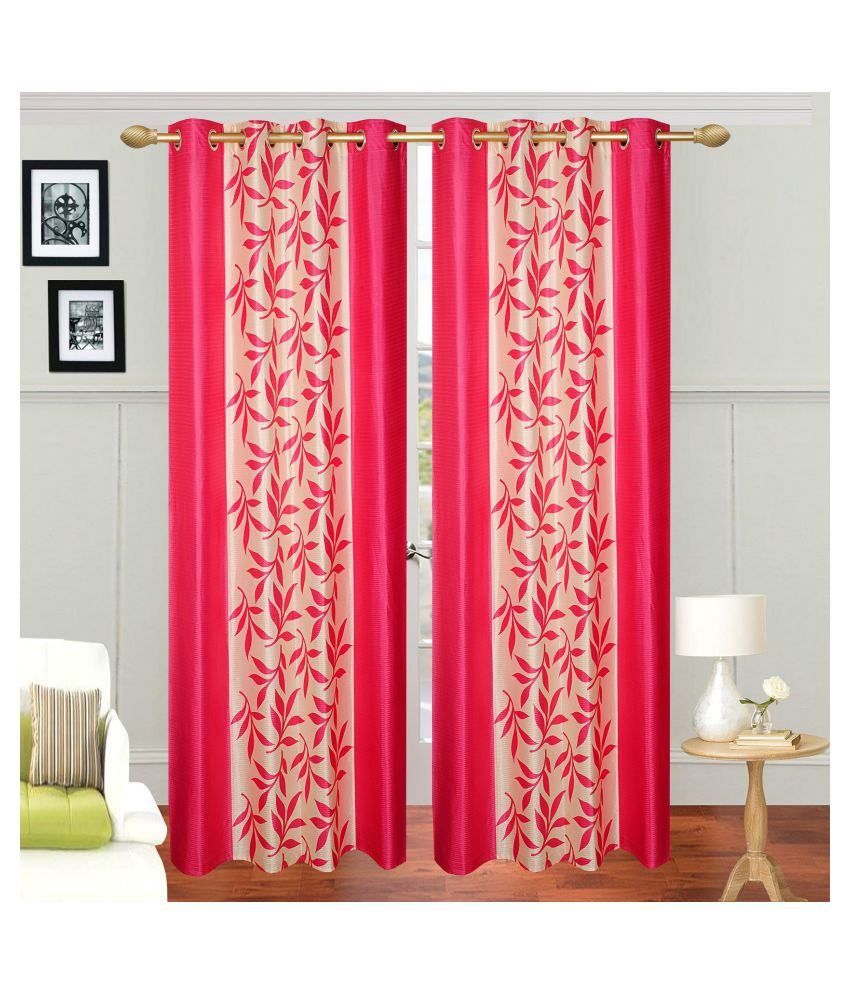     			Stella Creations Set of 2 Eyelet Curtain Floral Multi Color