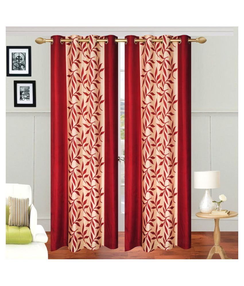     			Stella Creations Set of 2 Eyelet Curtain Floral Multi Color