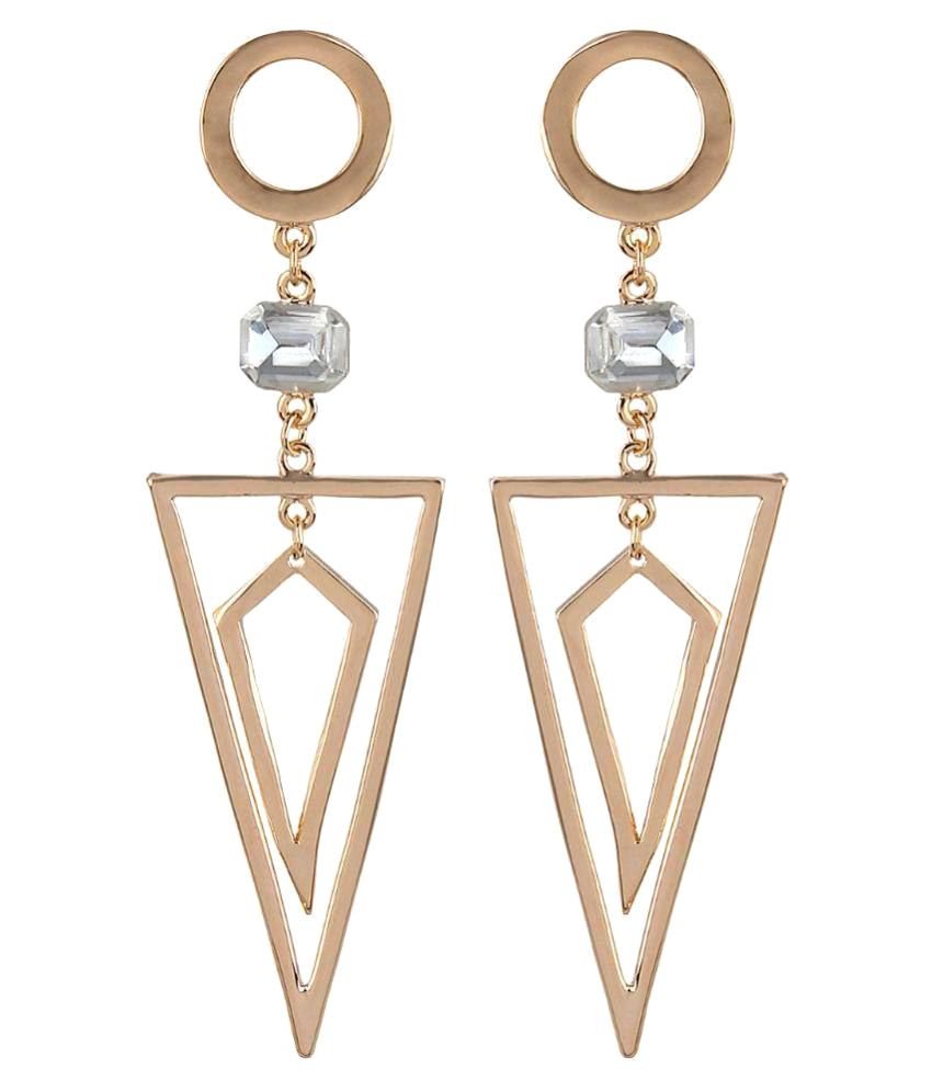     			Navya Collections Golden Hanging Earrings