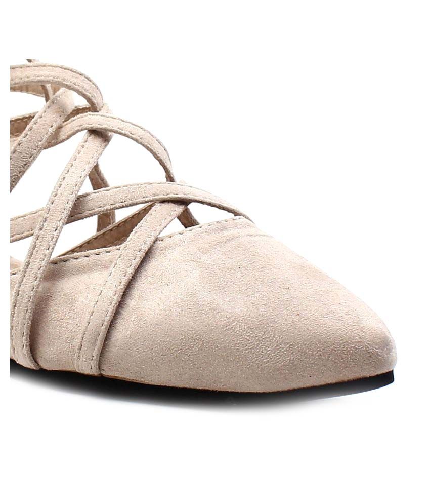 shiny beige flats