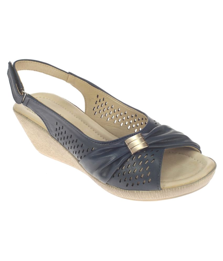 Khadim's Navy Wedges Heels Price in India- Buy Khadim's Navy Wedges Heels Online at Snapdeal