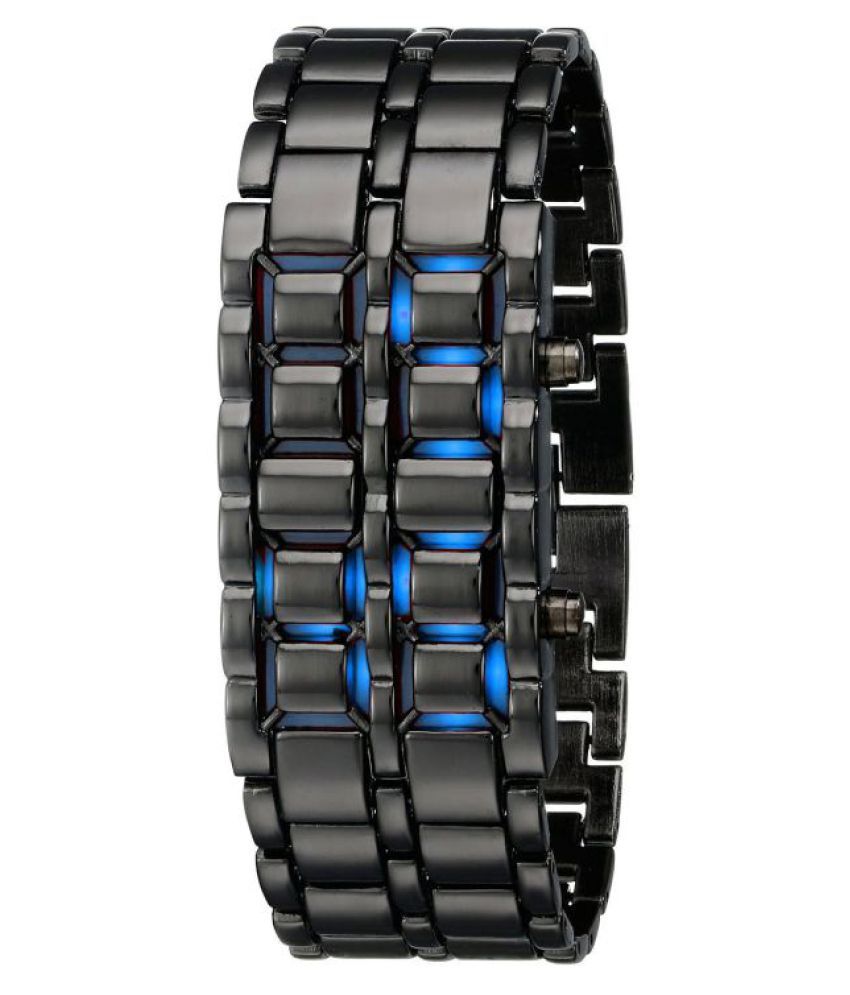 smc black digital led watch