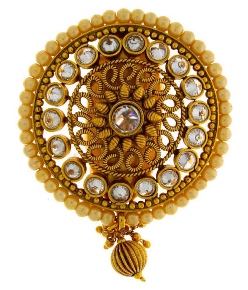 gold saree brooch