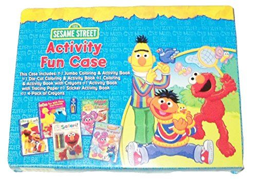 Sesame Street Activity Fun Case ~ 5 Coloring Activity Or Sticker Books With Crayons In An Easy ...