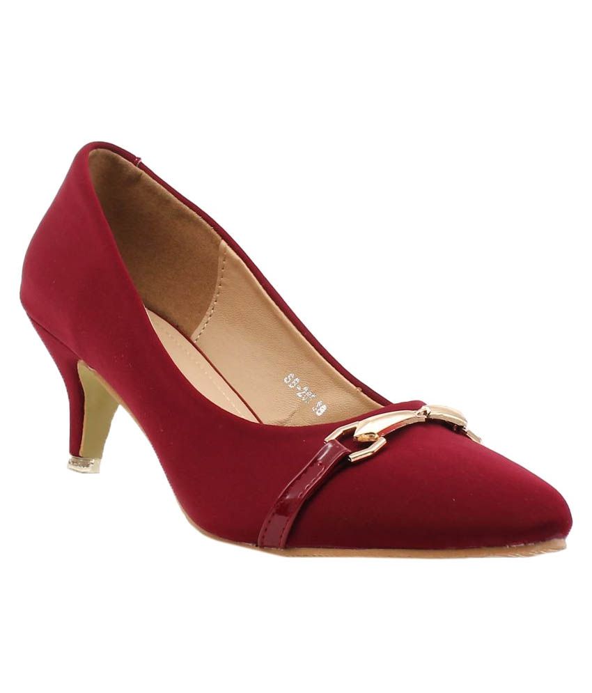 maroon kitten heels