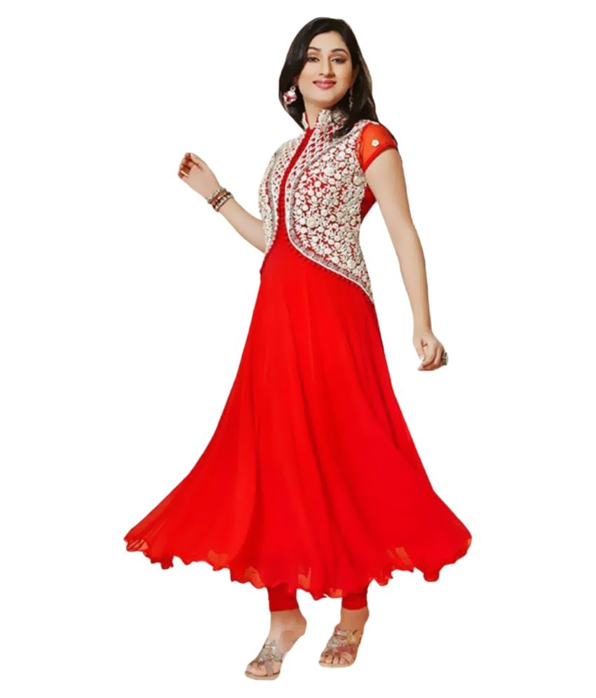 red georgette frock