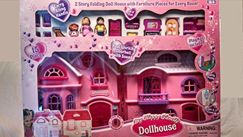 My Happy Family Dollhouse Playset With Figures Furniture Girls