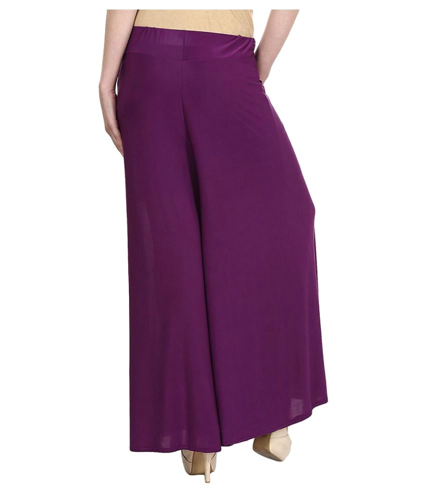 Buy Harshaya G Purple Satin Palazzos Online at Best Prices in India ...