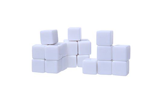 Blank White Acrylic Dice Cubes D6 16mm 25 Pcs - Buy Blank White Acrylic ...