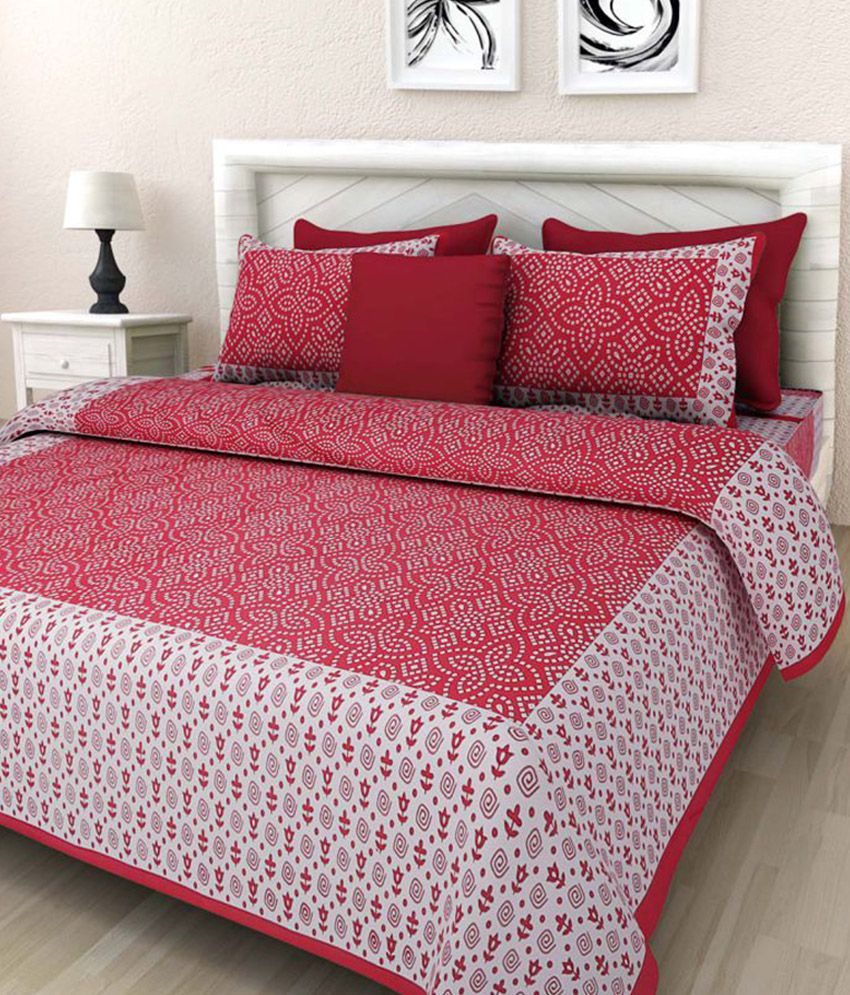 Buy Bombay Cotton Double Cotton Printed Bed Sheet Online at Best Price