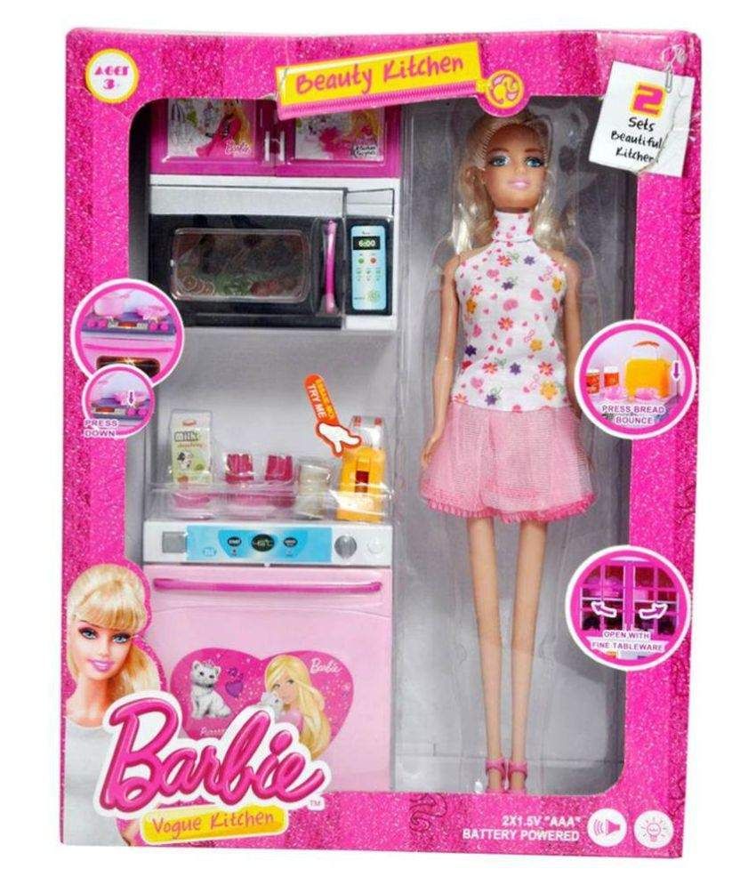 barbie doll mini kitchen set