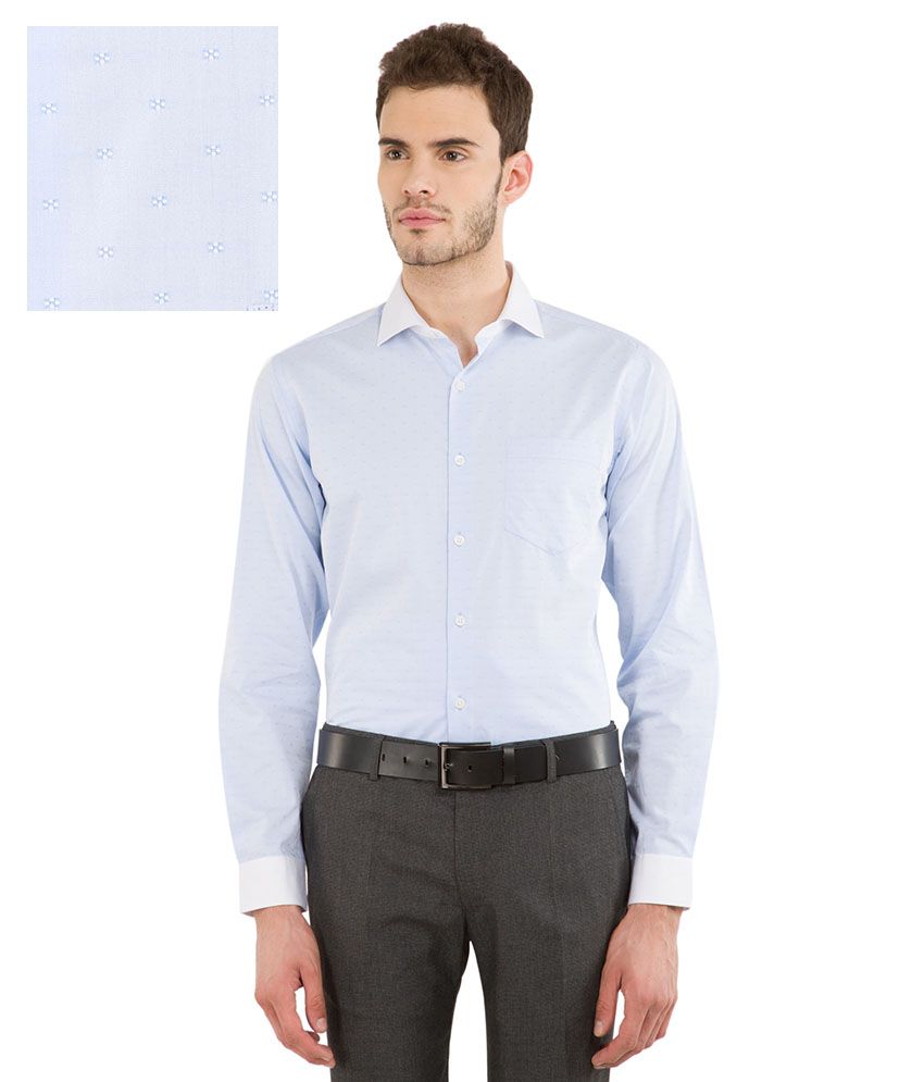     			Black Coffee Blue Slim Fit Shirt