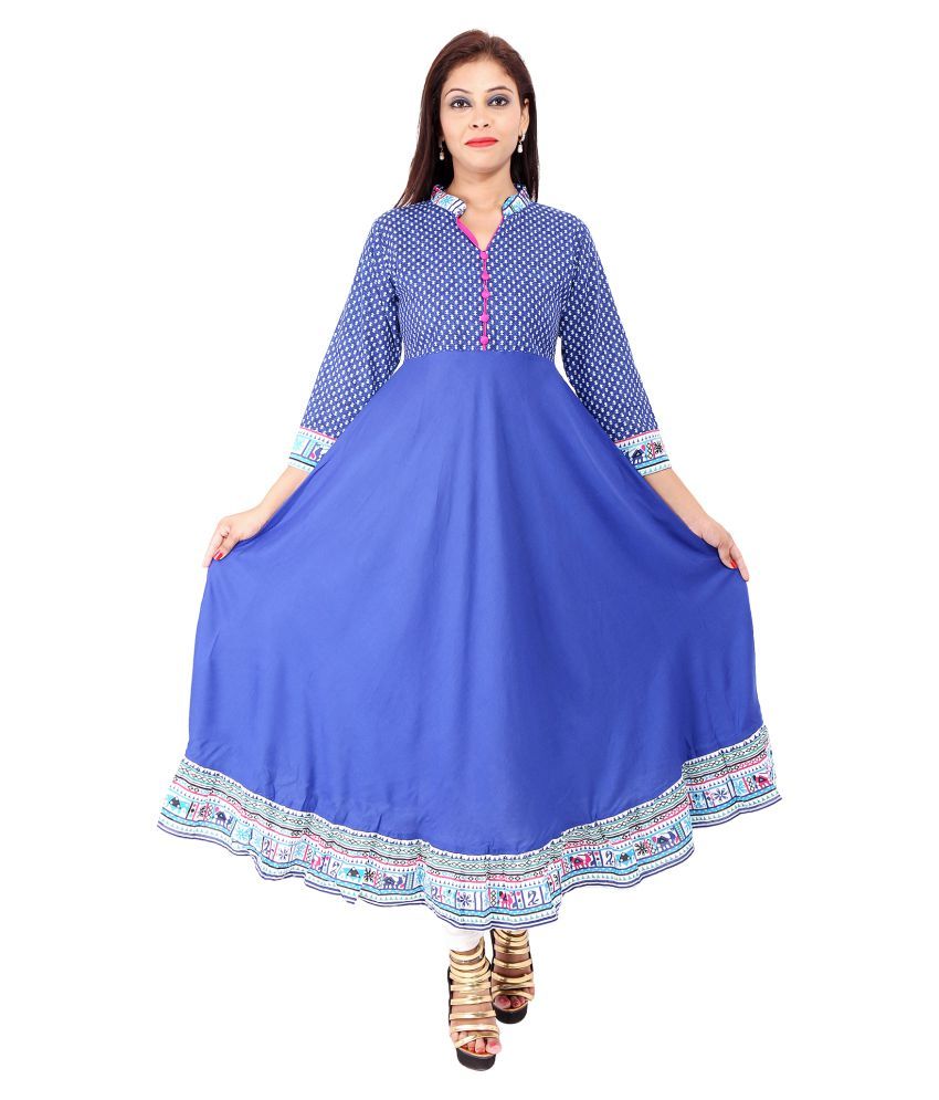pastel blue anarkali