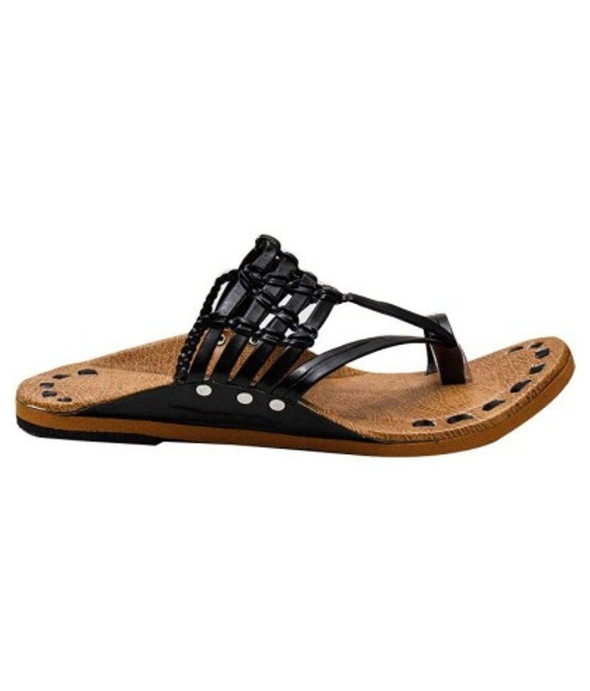 kolhapuri chappal gents black