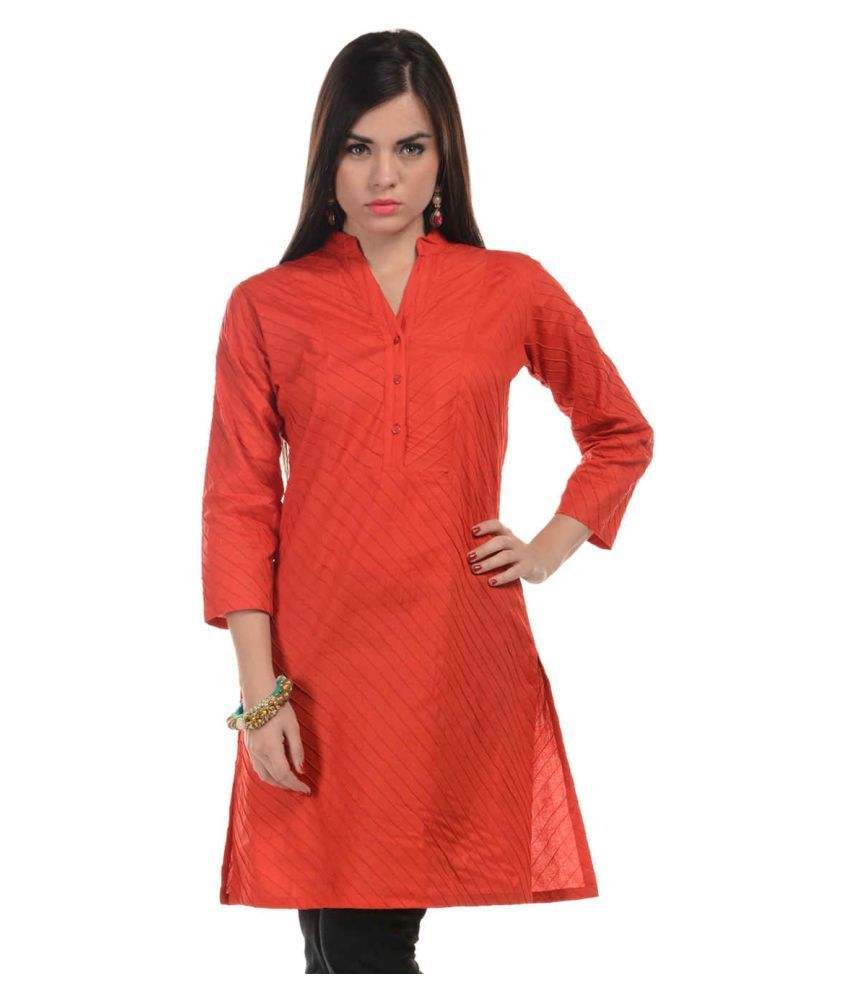 orange kurti design