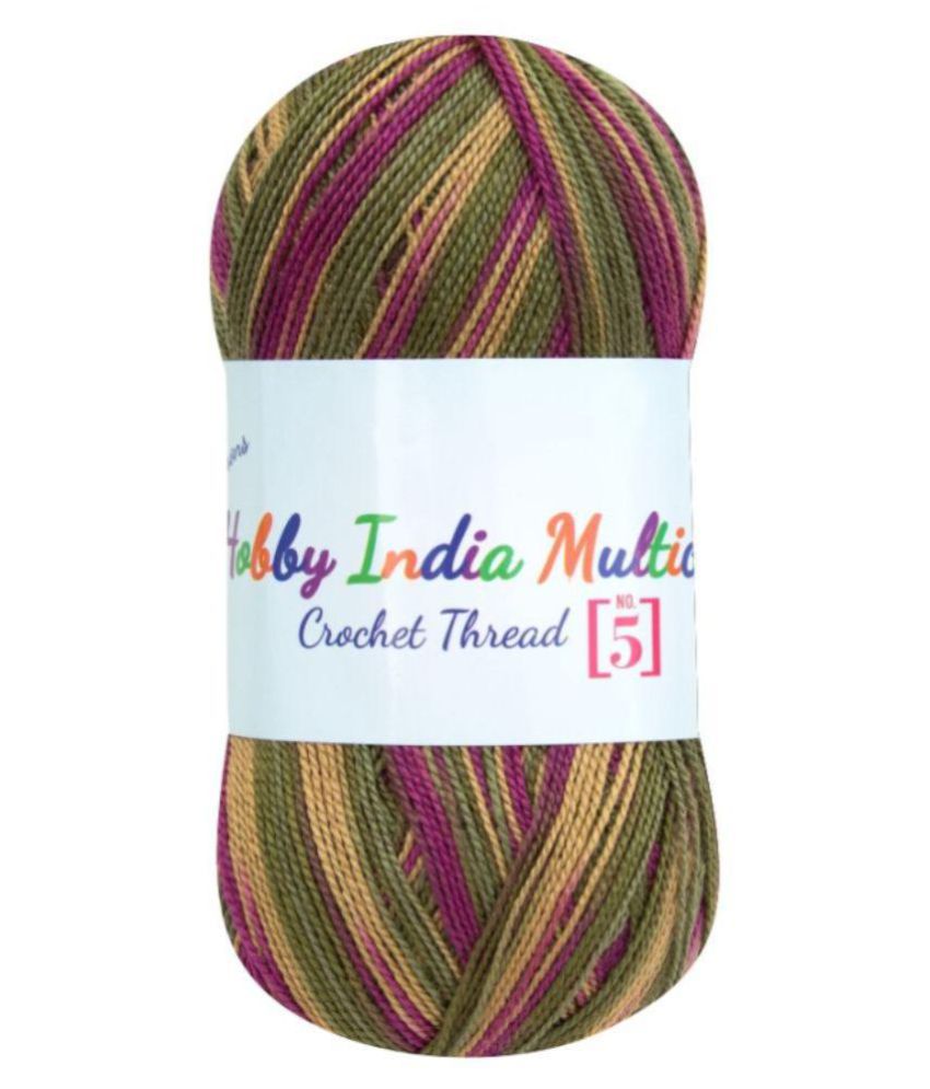     			Ganga Acrowools Multicolour Crochet Thread - Set of 3