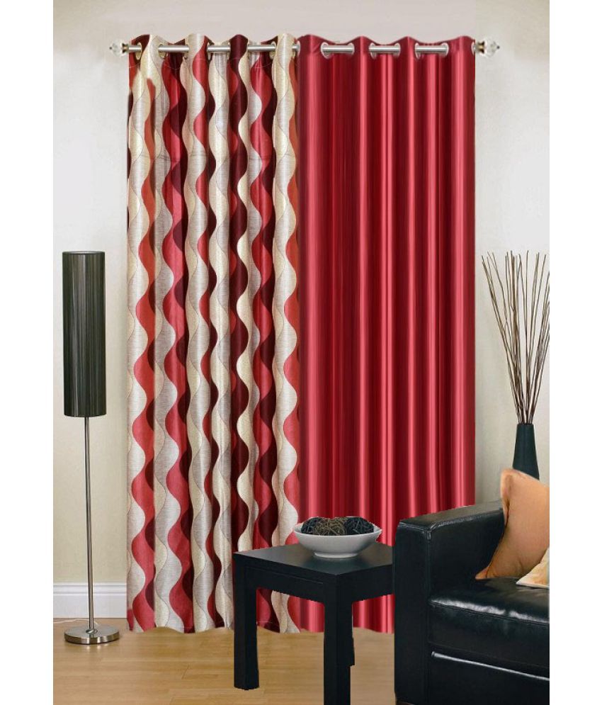     			Stella Creations Set of 2 Door Eyelet Curtains Contemporary Multi Color