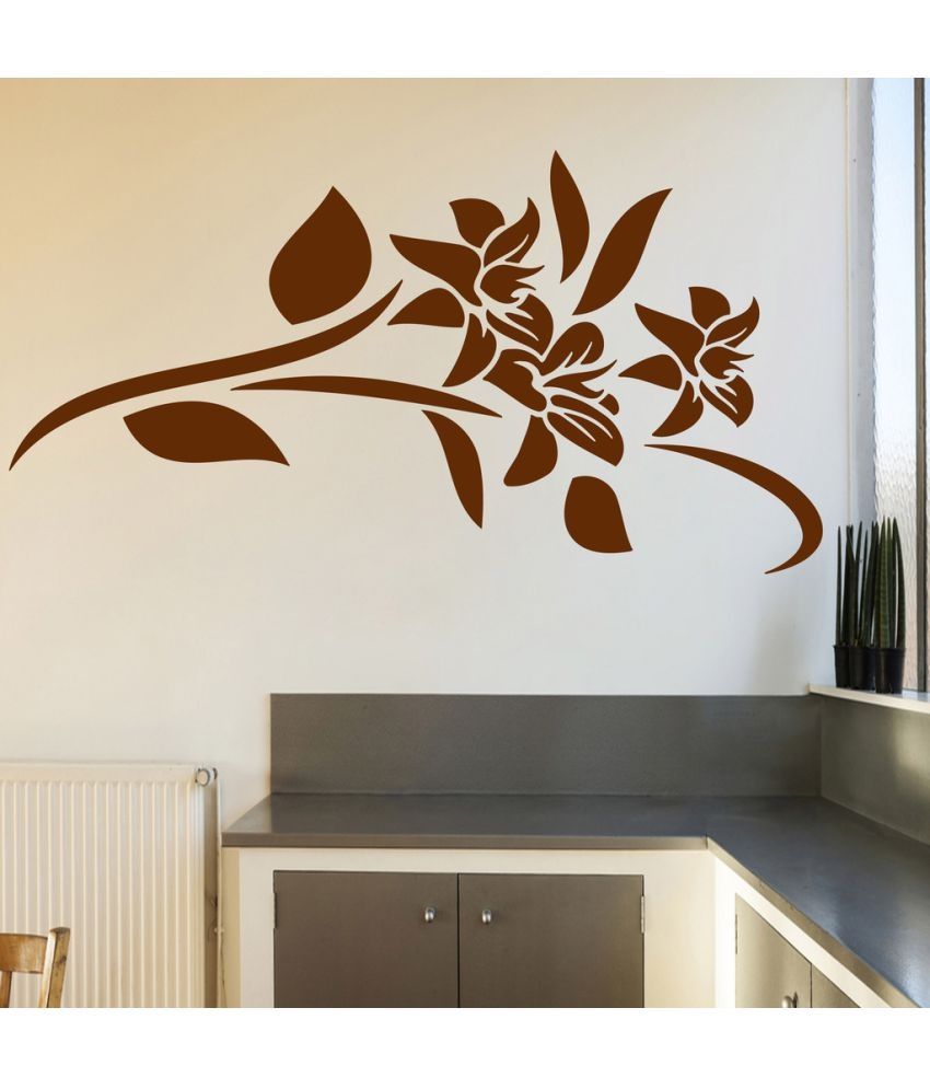     			Decor Villa Round Flower PVC Wall Stickers