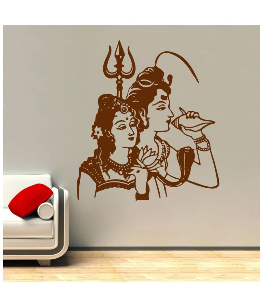     			Decor Villa Shiv Parvati Ji PVC Wall Stickers