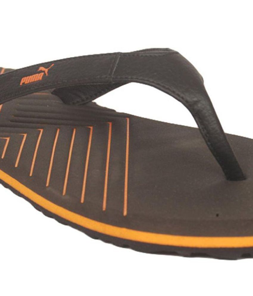puma black thong flip flop