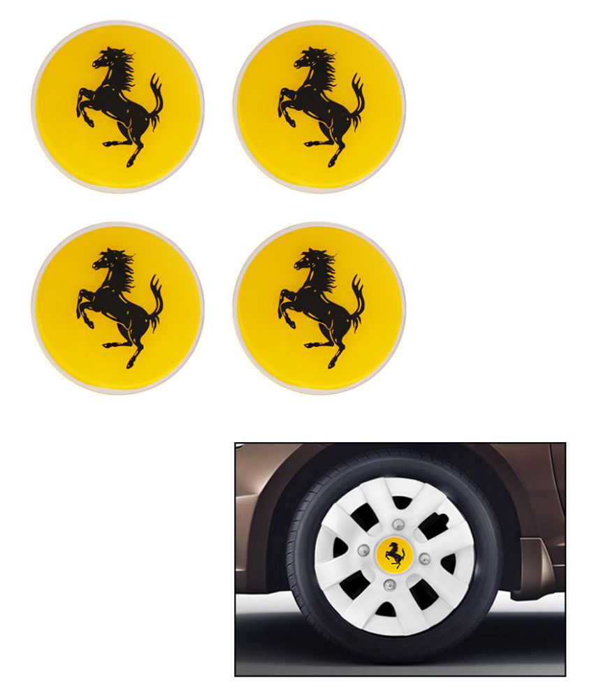 Ferrari Wheel Center Caps in Yellow